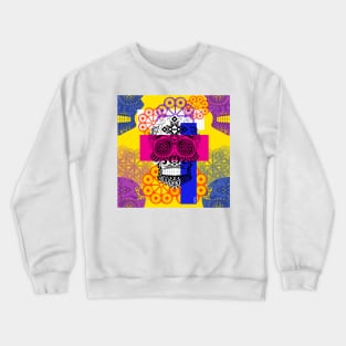 picnic of ornamental death with a smile ecopop day of the dead art Crewneck Sweatshirt